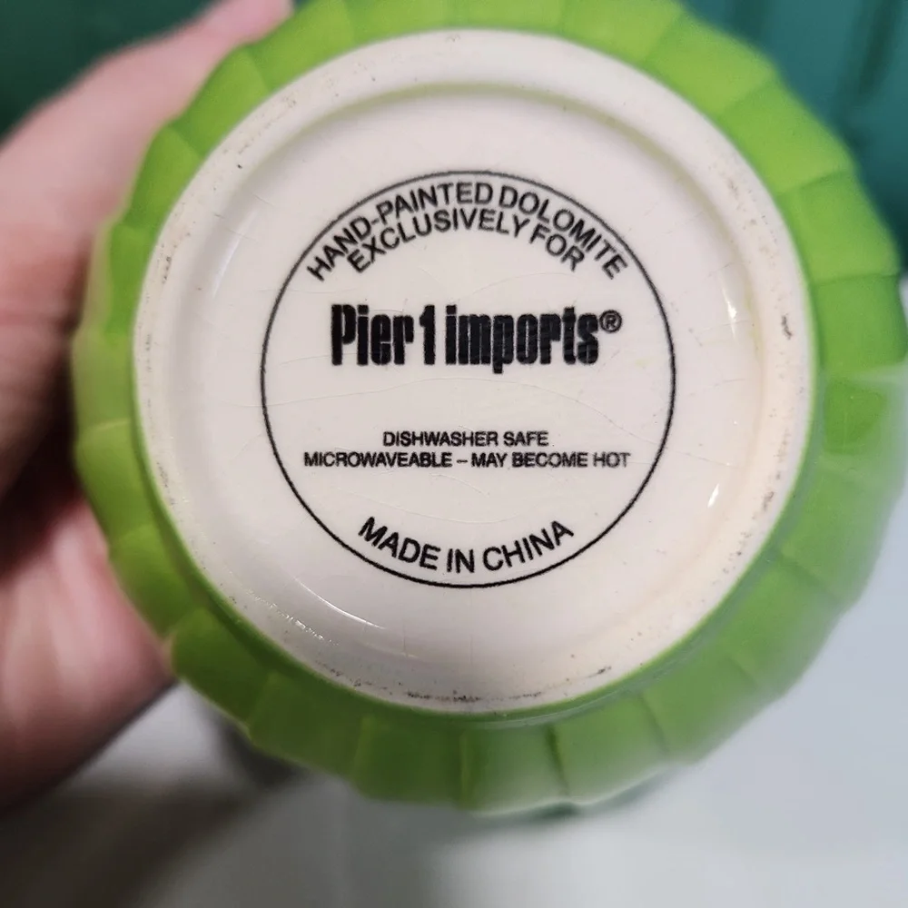 Pier 1 Imports Blue and Green Scalloped Sauce Bowls